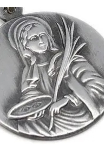 Medalla Santa Lucia Plata 19 Mm Kendra Joyas