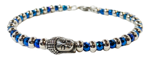 Pulsera De Buda Acero Inoxidable Ilan Azul Dama 42393 - S024