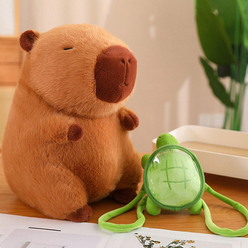 Juguete De Peluche De Capibara Con Bolsa De Tortuga, 45cm