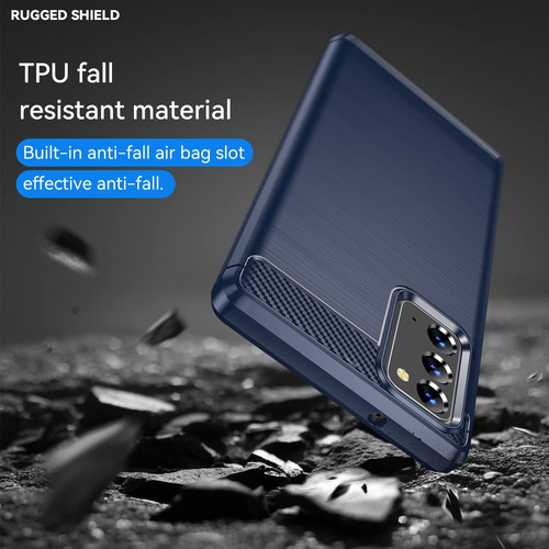 Funda Silicona Fibra De Carbono Para Note 20 Ultra+mica