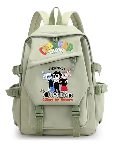 cuphead mini backpack 3D Japan Anime Boys Girls Cartoon Oxford Waterproof Children Students Laptop Backpack For School B93 This pin set contains 2 pins that are blue and red in color and featuring CupHead and Mugman flying an airplane Cuphead Game Mugman School Bags
