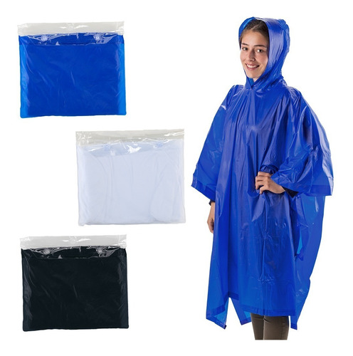 Poncho Pvc Con Estuche Capa Impermeable Calibre 2mm Lluvia