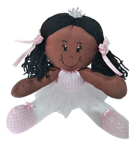 Boneca Pano Negra Bailarina Decoração Infantil Quarto Menina