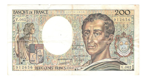 Billete Francia  200 Francos (1988)  Barón De Montesquieu