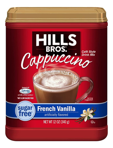 Hills Bros. Cappuccino Vainilla Francesa Sin Azúcar 12 Oz (3