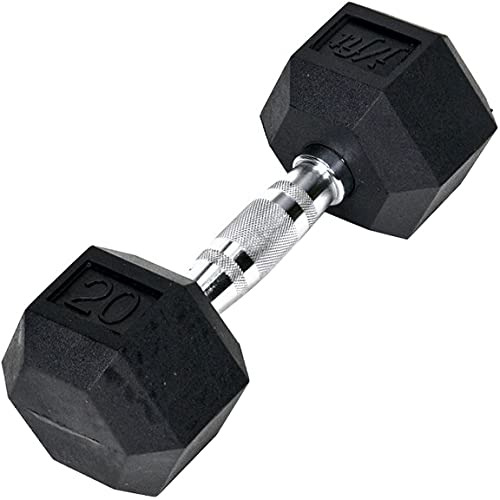 Jfit Mancuerna Hexagonal De Goma, 20 Libras, Individual