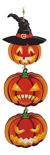 4 Letrero Colgante De Madera For Halloween Calabaza