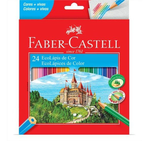 Lápis De Cor Faber-castell 24 Cores Sextavado