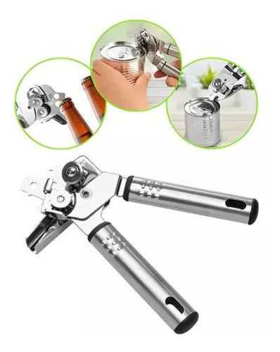 Abridor De Latas Manivela Profissional Inox Sem Rebarbas