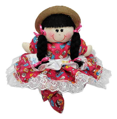 Boneca De Pano Caipirinha 43 Cm- Artesanal- Festa Junina.
