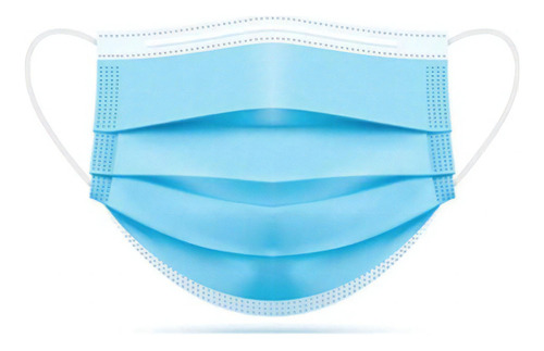 Máscara de protección facial triple desechable - 50 Un Blue