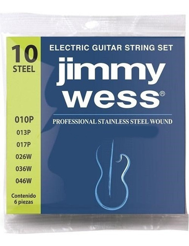 Cuerdas Jimmy Wess P/ Guitarra Electrica Acero 10-46 Wa1010