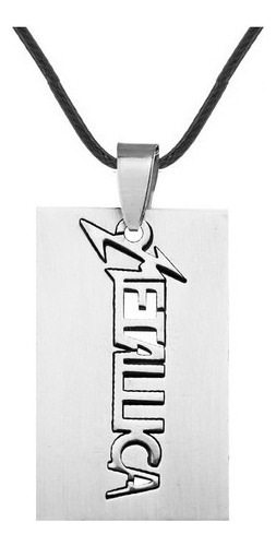 Collar Metallica Rock Metal Placa Acero Inoxidable + Estuche