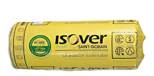 Lana De Vidrio Isover Con Aluminio X 21.6m2 - Rolac Plata