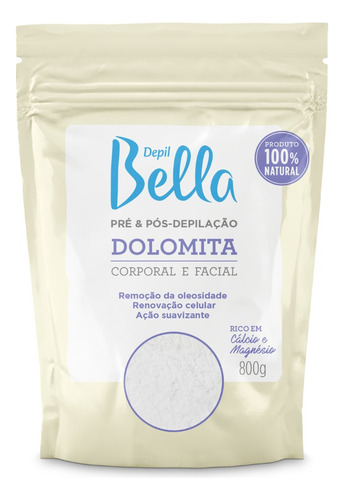 Dolomita Pré Pós Depilação Corporal Facial Depil Bella 800g