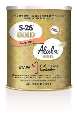 Formula Infantil S-26 Alula Gold Etapa 1 0-6m X 400g Sabor N/a