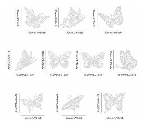 Imagen 3 de 7 de Adhesivos Para Ventanas Anticolisión De Mariposa De Gran Ta