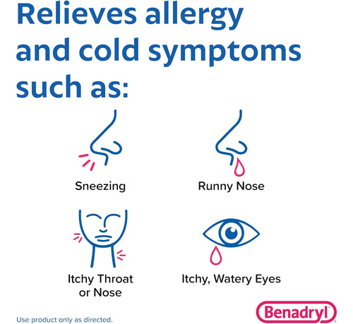 Benadryl Allergy 24 Tabletas AntihistamĂnicas Para Alergia