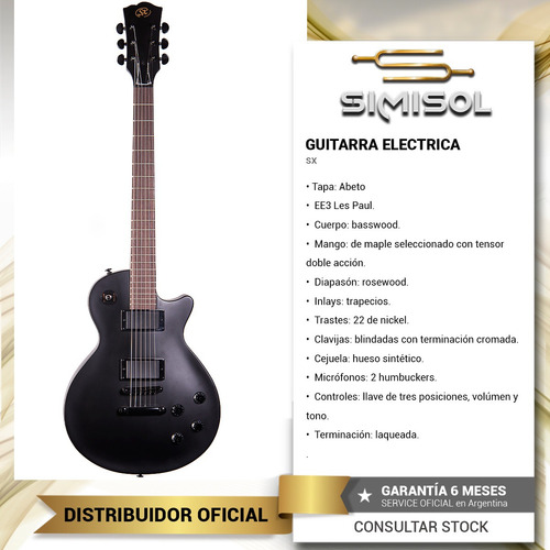 Imagen 2 de 6 de Guitarra Electrica Les Paul Standard Sx Ef3 + Funda