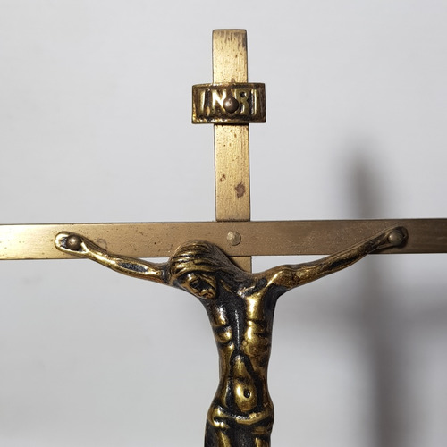 Imagen 3 de 8 de Antiguo Crucifijo De Bronce Y Alpaca Mag 59433