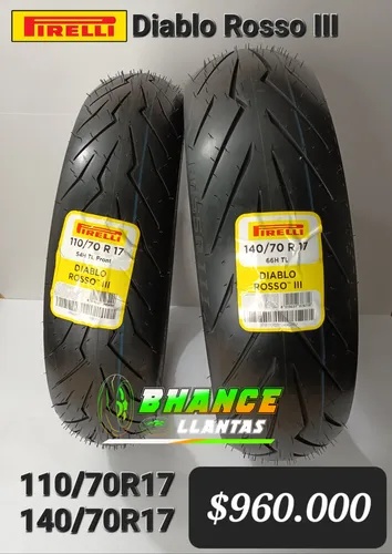 Par Llantas 110/70r17 + 140/70r17 Pirelli Diablo Rosso Iii
