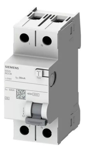 Disyuntor Diferencial Bipolar 2x40a Siemens 30ma Tipo Ac