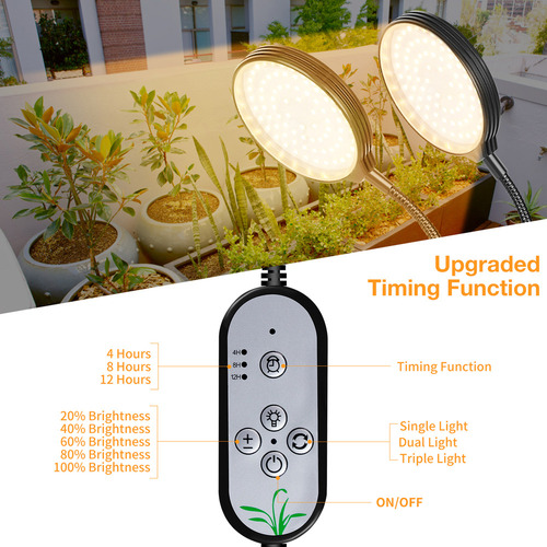 Mz Luz De Cultivo Led Con Temporizador Y Brillo Ajustable