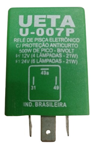 Relé De Pisca Eletrônico Com Proteção Anti-curto Bivolt 500w