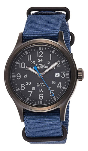 Timex Hombre Tw4b04800 Expedition Scout 40 Blue Nylon Slip-t