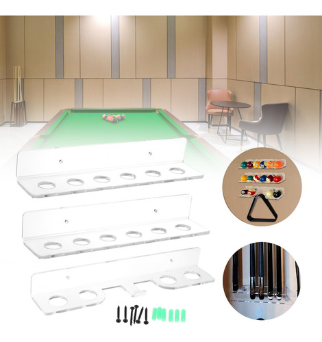 Soporte Para Tacos De Billar, Soporte 3x 37cm Con Forma De U