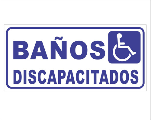 Cartel Baño Discapacitados 30x14 Cm Señaletica C-02-001