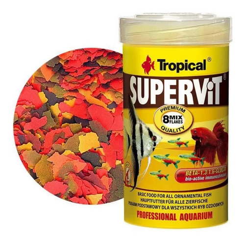 Ração Para Peixe Supervit Flakes 200g Tropical