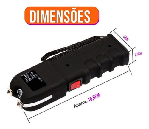 Lanterna Teaser Elétrica Chok 120,000v Arma Proteção Branco Preto