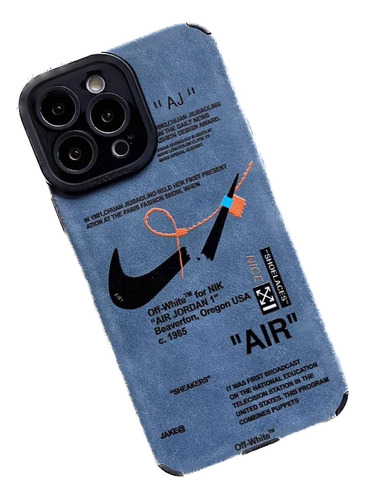 Carcasa De Alcantara Azul Diseño Nike Para iPhone 11 Pro Max