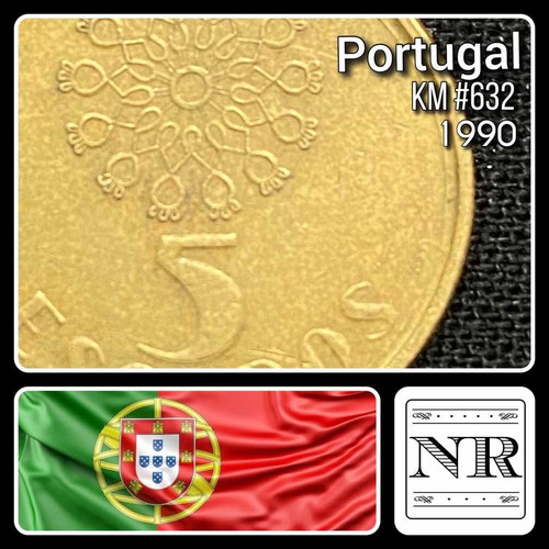 Portugal - 5 Escudos - Año 1990 - Km #632