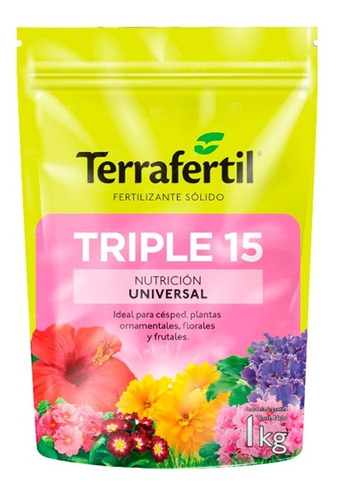 Triple 15 Fertilizante Frutales Florales Ornamentales 1kg 