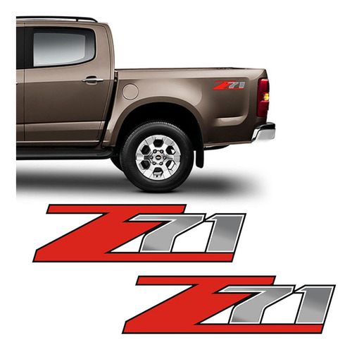 Par Adesivos Z71 S10 Silverado D20 Emblema Lateral Chevrolet