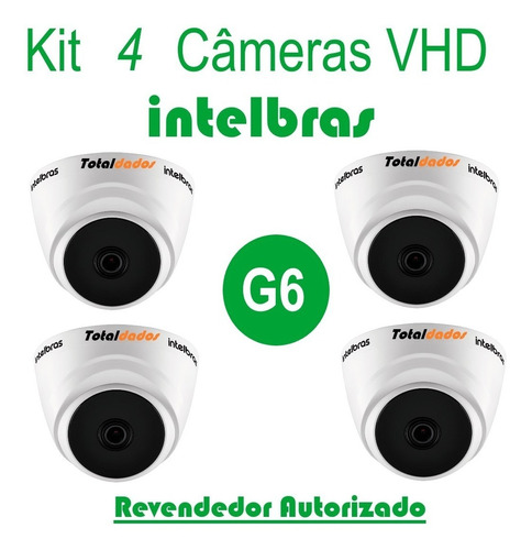 Kit 4 Cameras Dome Vhd 1120d 2.8mm - Intelbras Infra 20mts