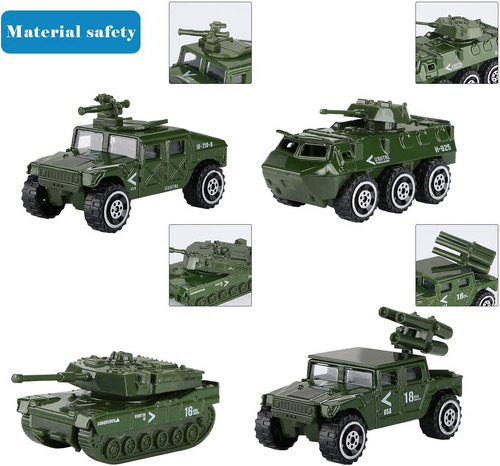 Hautton Diecast Vehículos De Juguete Militares, 6 Unidades D