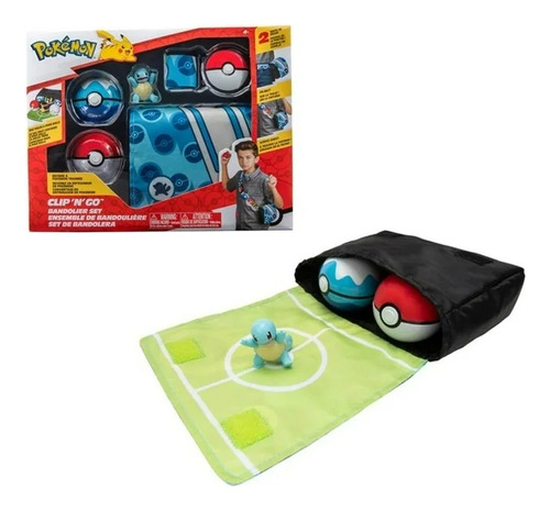 Pokemon Squirtle Set De Pokebolas Y Morral Clip N Go