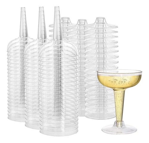 Paquete 75 Copas Champan Plastico Copas Champan 4 Onzas Vaso