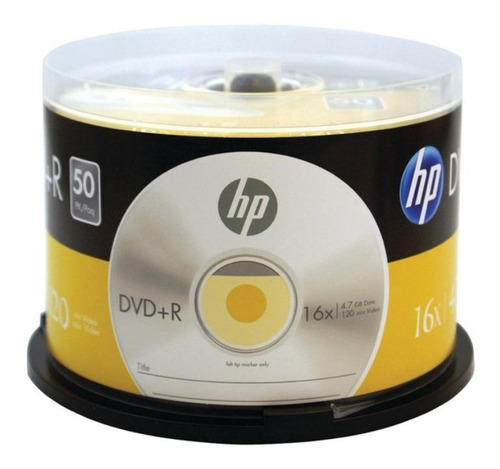 Disco virgem DVD+R HP de 16x por 50 unidades