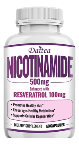  Nicotinamide 500 Mg Con Resveratrol 60 Capsulas 