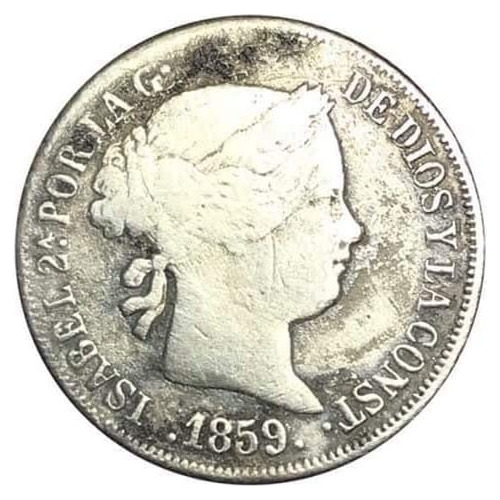 Moeda 2 Reales Isabel Ii 1859 (Usado)