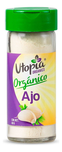 Ajo Utopia Orgánico Frasco De Vidrio 80g