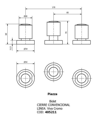 Imagen 3 de 8 de Combo Grifería Baño Hydros Viva Cromo Lavatorio Ducha Bidet