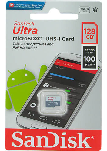 Sandisk Ultra 128 Gb Microsdxc 100 Mb C10 Uhs-i Full Hd Sdsqunr-128g-gn3ma
