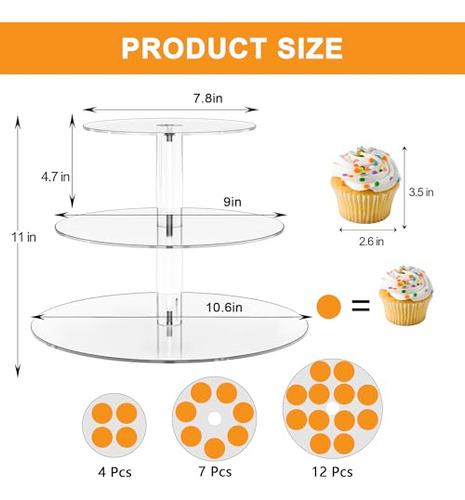 Soporte Para Cupcakes De Acrílico, Soporte Transparente Para