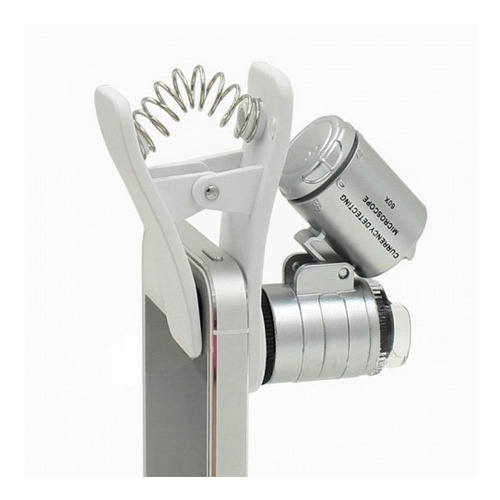 Lupa Microscopio Con Clip Para Celular Zoom 60x Led Y Luz Uv