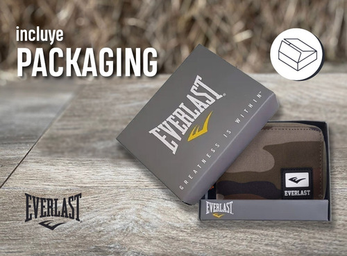 Billetera Everlast Tarjetero Hombre 2 En 1 Cierre Reforzado